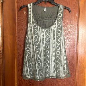 Sage Green lace tank top size large